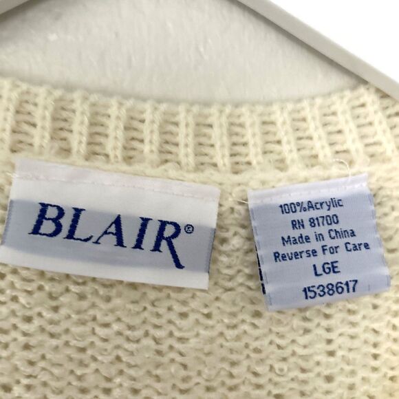 Blair Cream Button Front Knit Cardigan Sweater Women’s Large - Picture 4 of 4